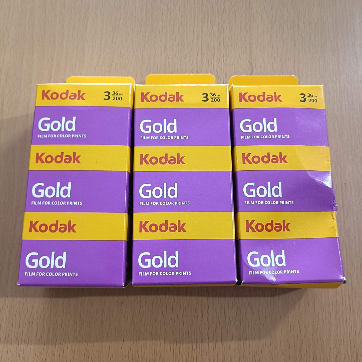 箱潰れ特価【3個パック×3箱（合計9個）】Kodak (コダック) カラーネガフィルム GOLD ISO200 36枚撮り 135/35mm