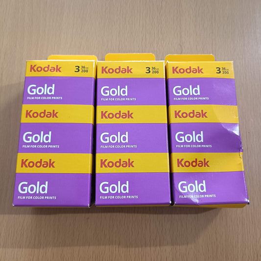 箱潰れ特価【3個パック×3箱（合計9個）】Kodak (コダック) カラーネガフィルム GOLD ISO200 36枚撮り 135/35mm