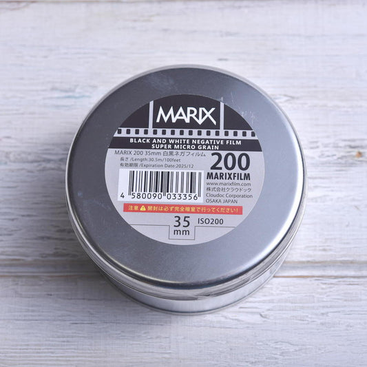 【 新発売】マリックス 白黒ネガフィルム ISO200 長巻100フィート缶入り MARIX BLACK＆WHITE FILM