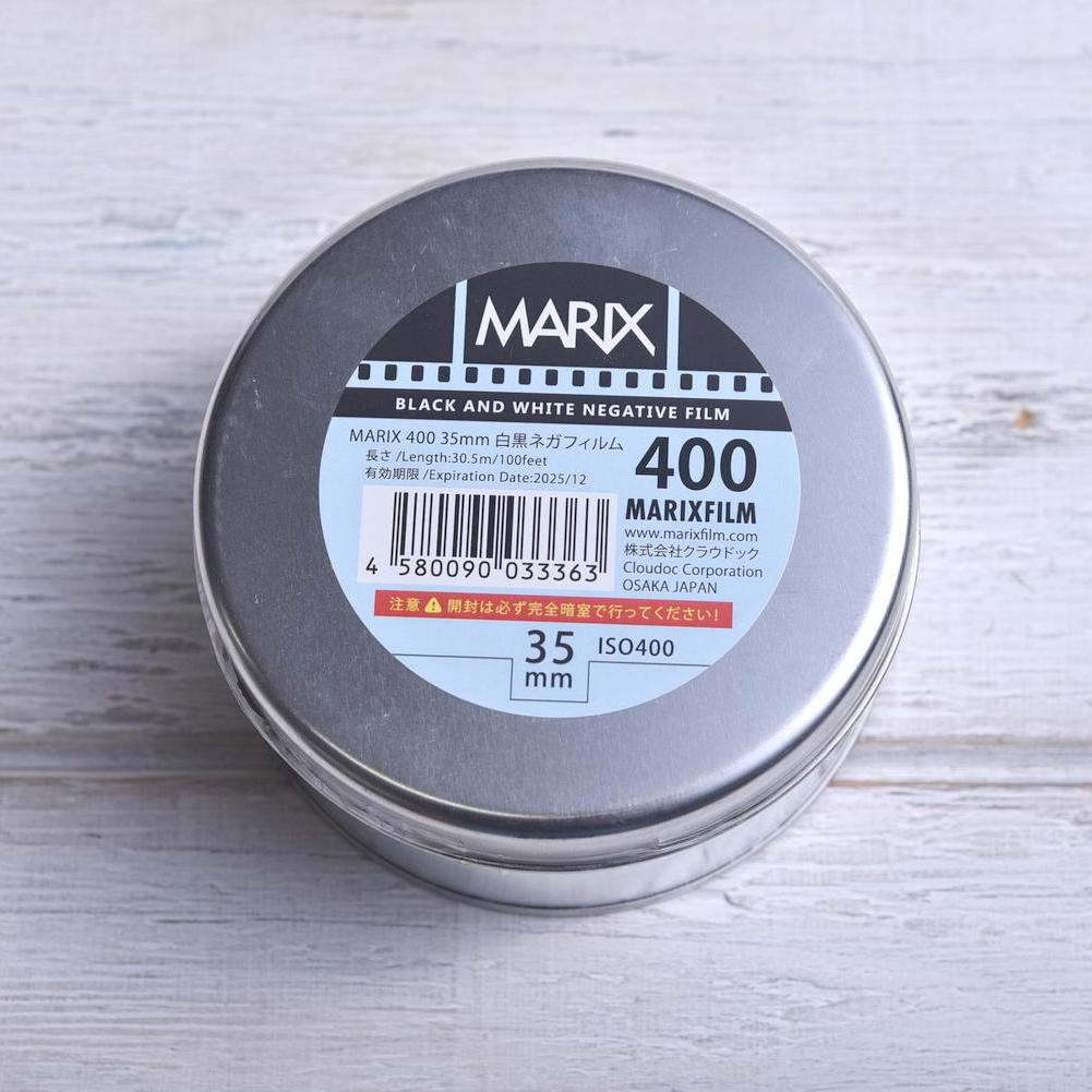 【 新発売】マリックス 白黒ネガフィルム ISO400 長巻100フィート缶入り MARIX BLACK＆WHITE FILM