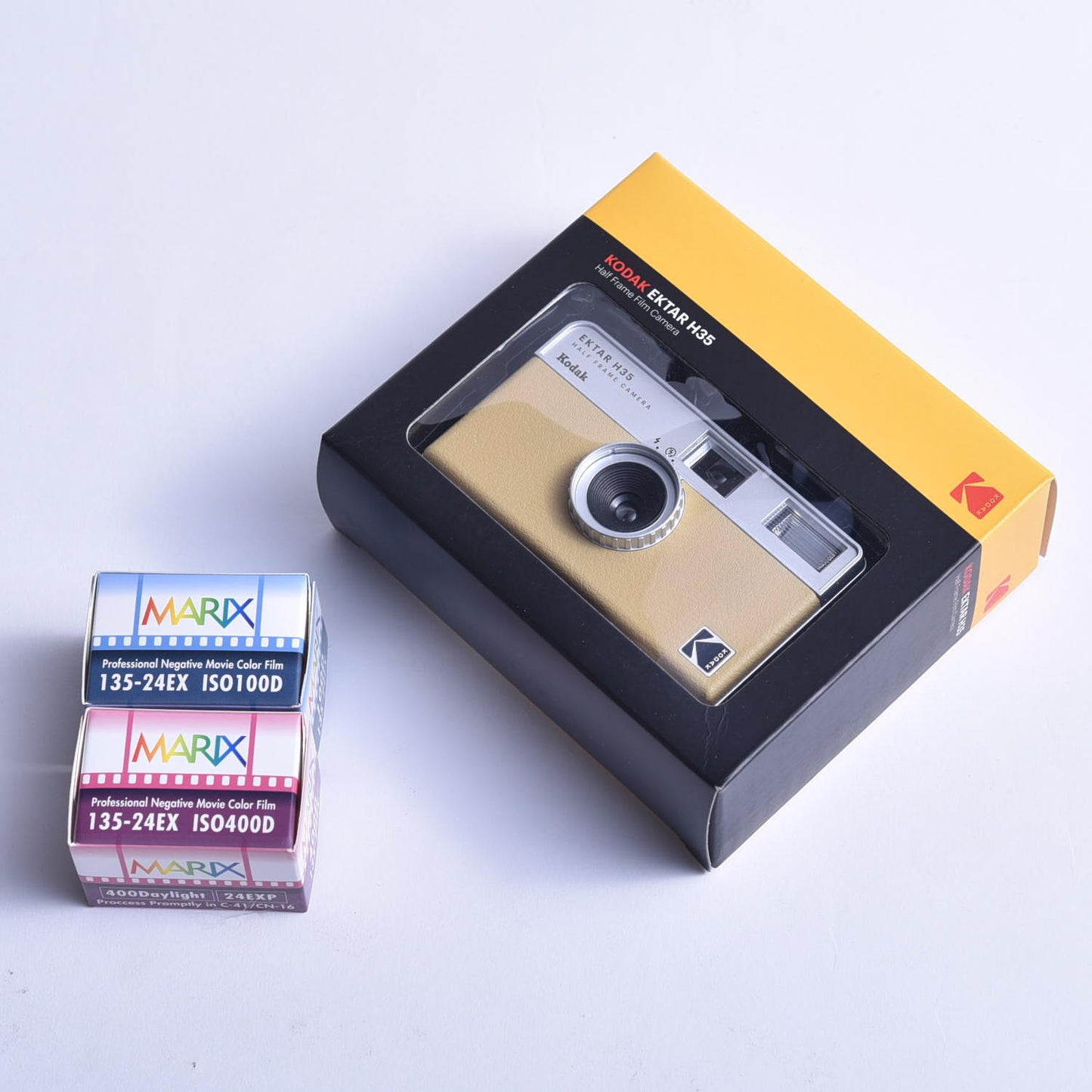 Kodak [Domestic genuine product] Film camera EKTAR H35 &lt;Sand&gt; and Marix color 2-piece set